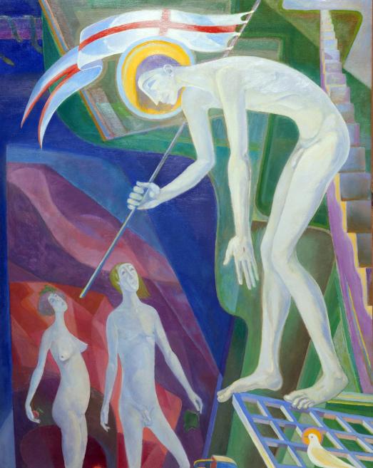 Rolands Kaņeps. Descent into Hell. 1988. Oil on canvas. Collection of the Latvian National Museum of Art, Riga. Photo: Normunds Brasliņ&scaron;