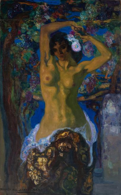 Hermenegildo Anglada Camarasa (1871&ndash;1959). Nude under the Vine. Ca. 1909&ndash;1910. Oil on canvas. Collection of the Museo de Bellas Artes de Bilbao. Contributed by the Diputaci&oacute;n Foral de Bizkaia in 1920. Publicity photo