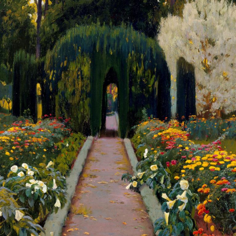 Santiago Rusi&ntilde;ol (1861&ndash;1931). Garden of Aranjuez. Glorieta II. 1907. Oil on canvas. Collection of the Museo Nacional Centro de Arte Reina Sof&iacute;a, Madrid. Publicity photo