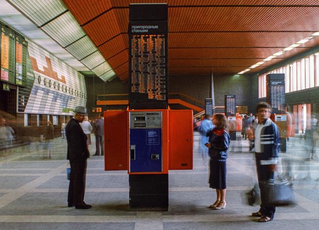 Fragment of the sketch of the railway station project.