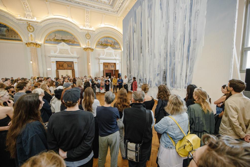 Atklāšanas ceremonija muzeja 3. stāvā. 