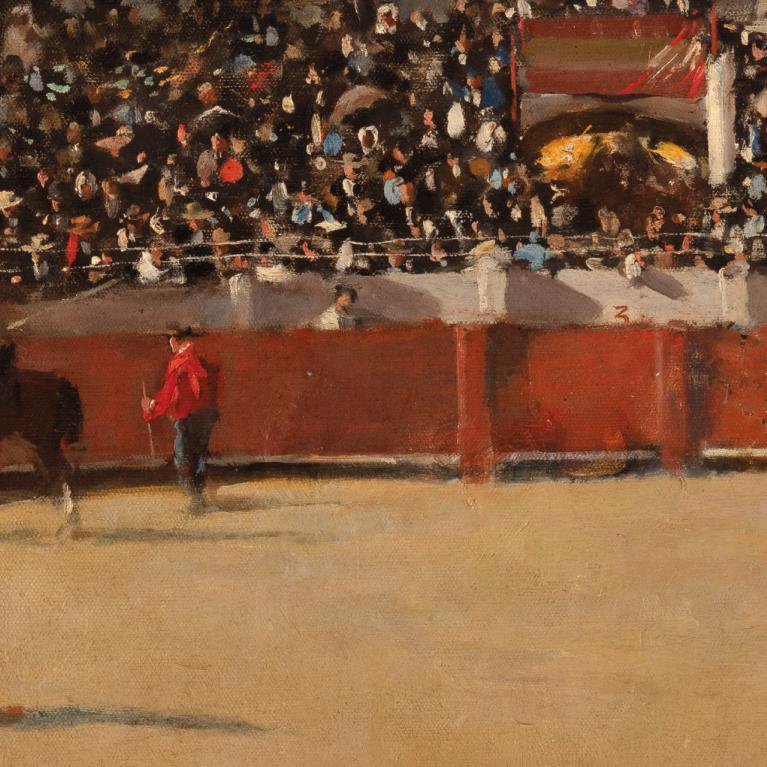 Ramon Casas (1866&ndash;1932). Bullfighting Ring. Undated. Oil on canvas. 60 x 70 cm. Fragment. Private collection, Barcelona. Courtesy Galeria Senda. Publicity photo