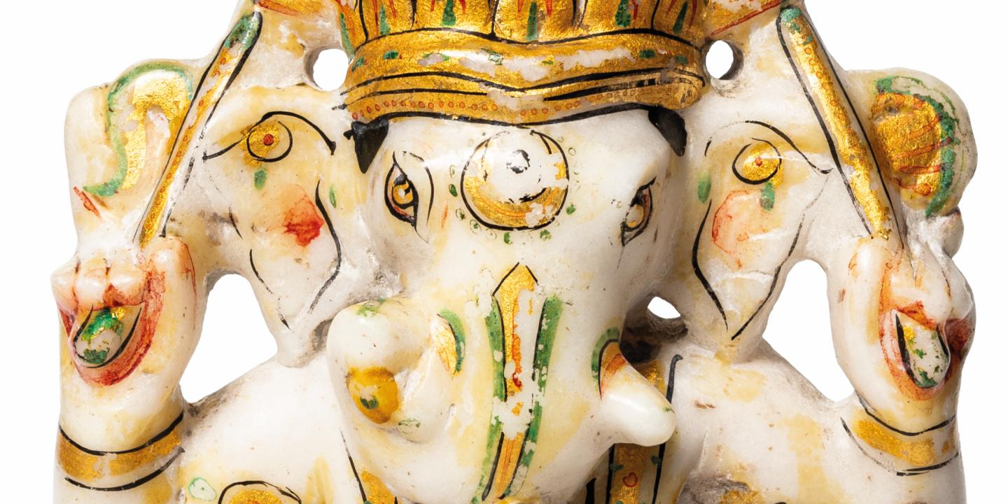 Detail. North India, late 19th c. Alabaster, paint. Collection of the Latvian National Museum of Art, Riga. Publicity photo