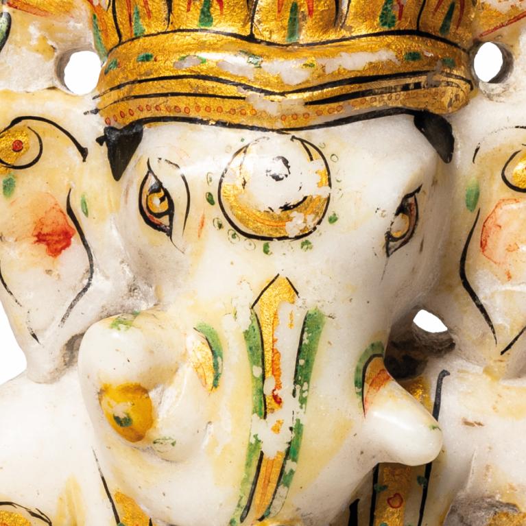 Detail. North India, late 19th c. Alabaster, paint. Collection of the Latvian National Museum of Art, Riga. Publicity photo