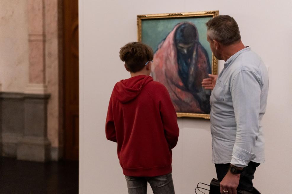 Visitors at the opening of the exhibition.