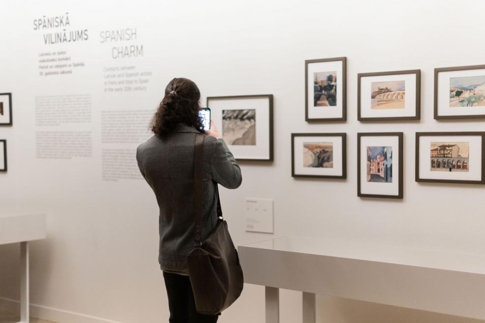 Visitors at the opening of the exhibition.