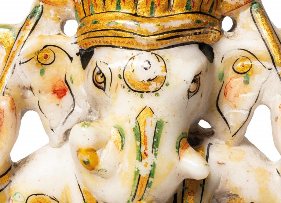 Detail. North India, late 19th c. Alabaster, paint. Collection of the Latvian National Museum of Art, Riga. Publicity photo