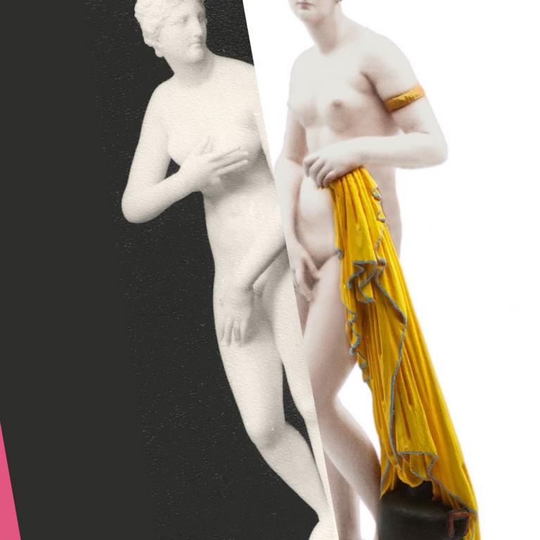 Fragments of Venus de&rsquo; Medici and hypothetical colour reconstruction of the so-called Aphrodite of Knidos by K. Mann (2024)