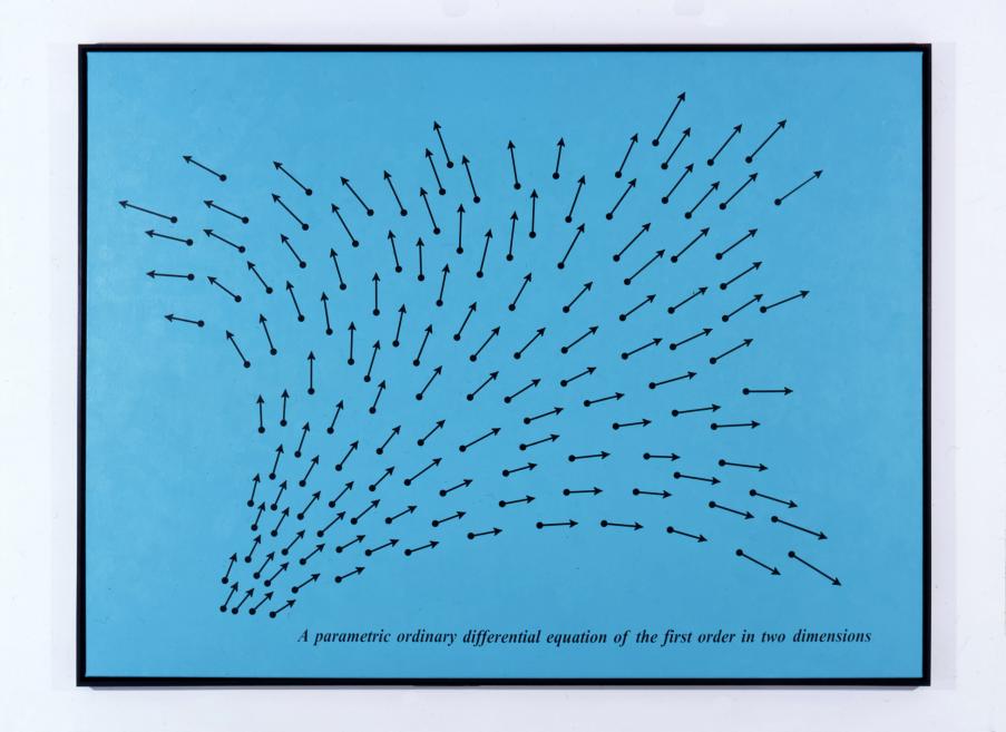 Bernar Venet. Related to: "Parametric Ordinary Differential Equation of the First Order in Two Dimensions", 2000. Acrylic on canvas, varnished