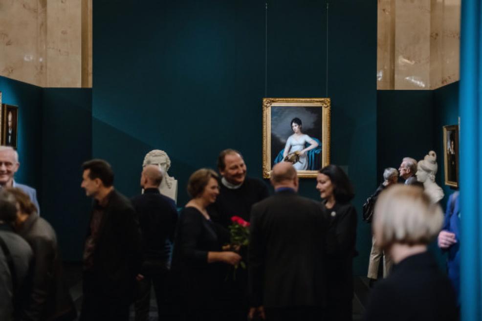 Visitors at the opening of the exhibition.