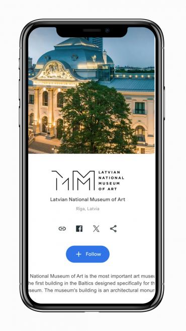 Ekrān&scaron;āviņ&scaron; no Latvijas Nacionālā mākslas muzeja profila &ldquo;Google Arts &amp; Culture&rdquo; dažādās ierīcēs. 2024. Publicitātes foto