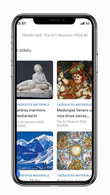 Ekrān&scaron;āviņ&scaron; no Mākslas muzeja RĪGAS BIRŽA profila &ldquo;Google Arts &amp; Culture&rdquo; dažādās ierīcēs. 2024. Publicitātes foto